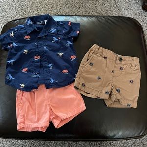 Lot of 2. Baby boy. 3-6month outfit and shorts.